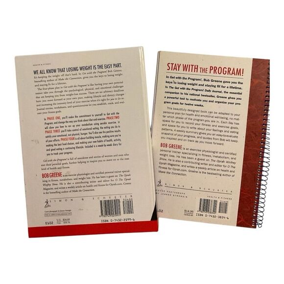 Bob Greene "Get With The Program!" Book & Journal Set Health & Fitness - Picture 2 of 2